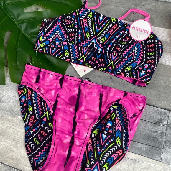 Justice tribal Tie Dye swimsuit bikini girls - Picture 4 of 7